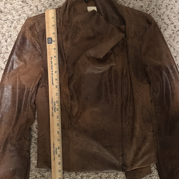 Silence + Noise Riley Drapey Vegan Suede Jacket, Brown, Small - Picture 9 of 11